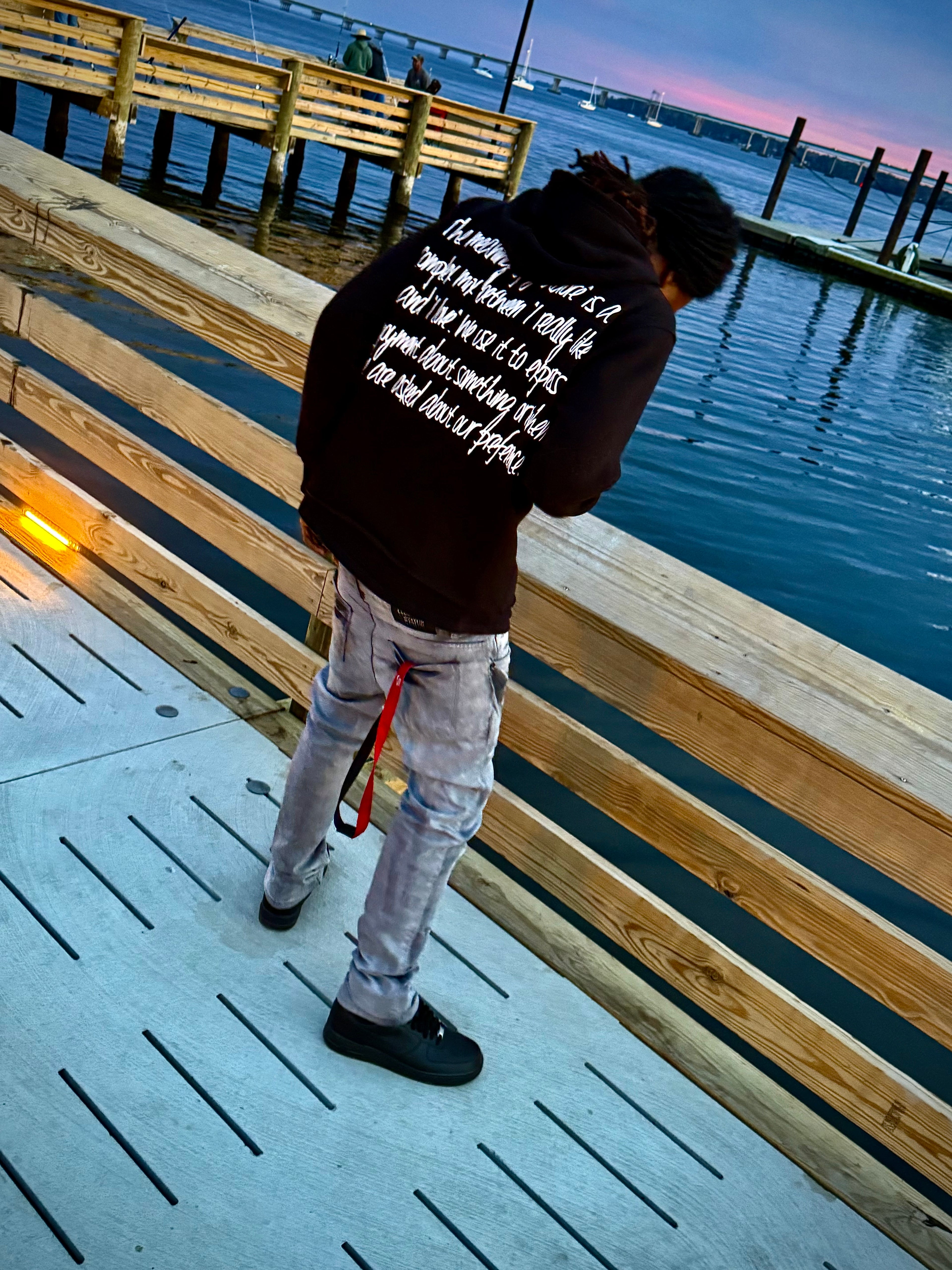 Cropped Distressed Embroidery Hoodie